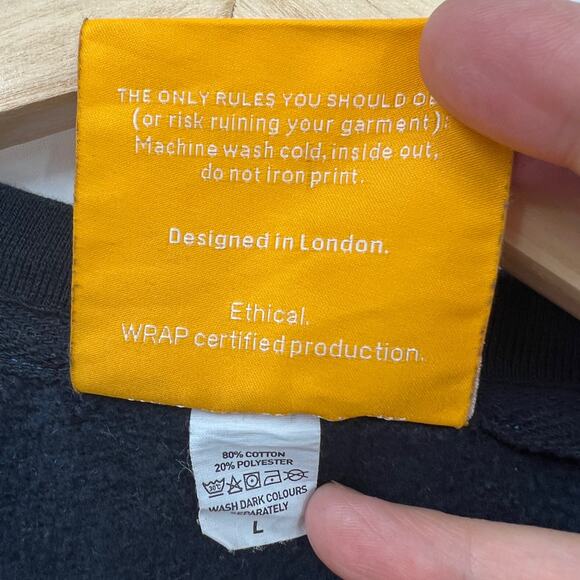 ALLRIOT Police Lineup Sweater Blue Ethical WRAP Unisex Large Streetwear - Picture 8 of 8